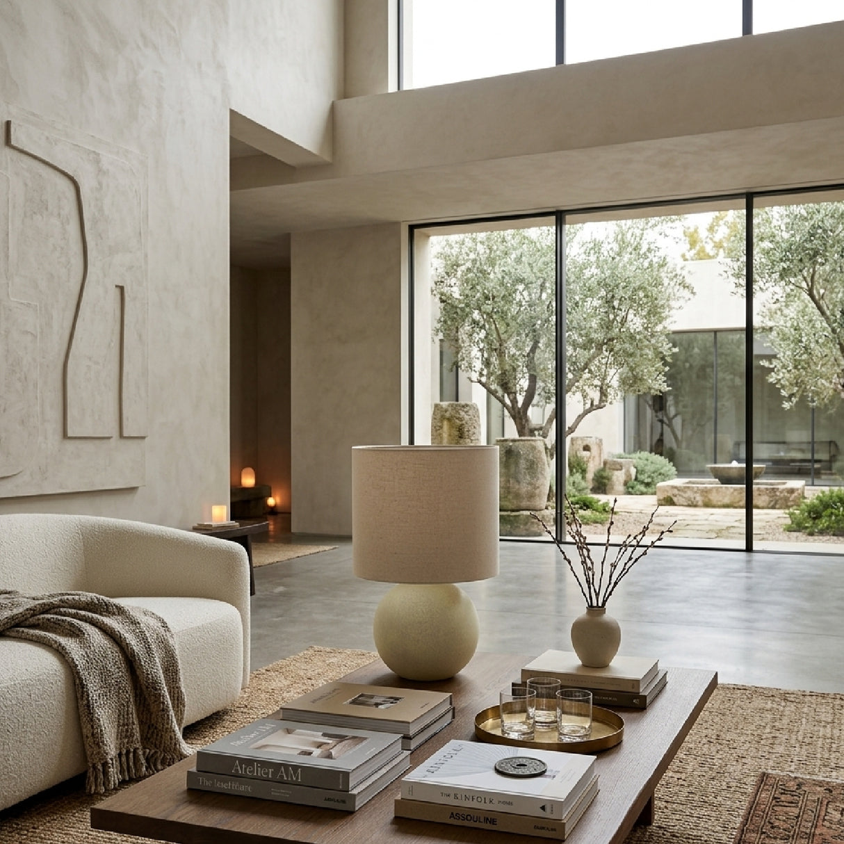   Modern European furniture - Round Glazed Ceramic Table Lamp - www.oroa.com | Oroa.com