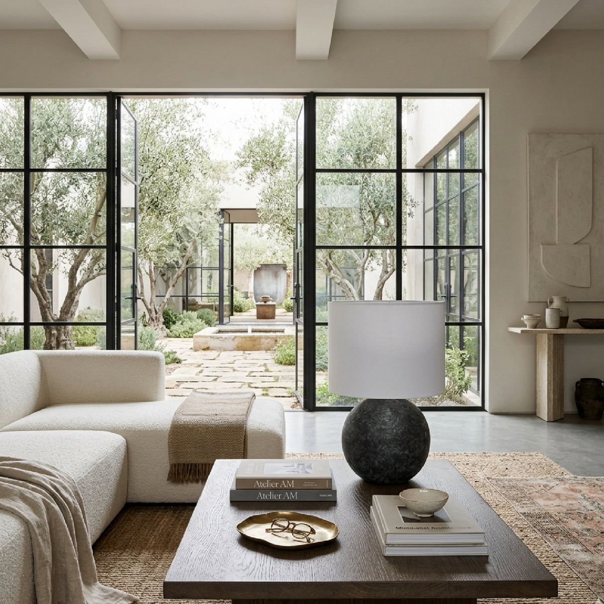   Modern European furniture - Round Glazed Ceramic Table Lamp - www.oroa.com | Oroa.com