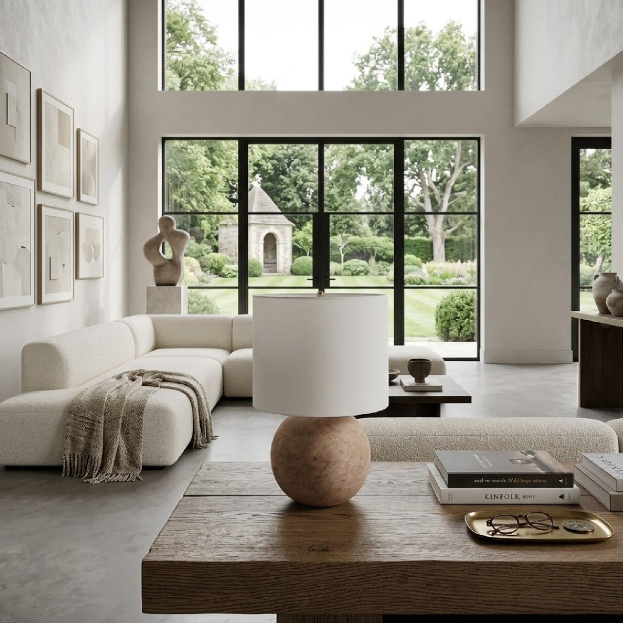  Modern European furniture - Round Glazed Ceramic Table Lamp - www.oroa.com | Oroa.com
