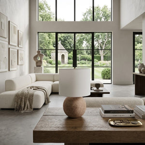   Modern European furniture - Round Glazed Ceramic Table Lamp - www.oroa.com | Oroa.com