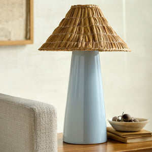  Modern European furniture - Seagrass Shade Ceramic Table Lamp - www.oroa.com | Oroa.com