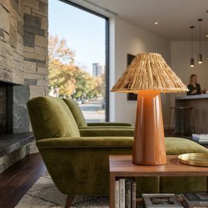   Modern European furniture - Seagrass Shade Ceramic Table Lamp - www.oroa.com | Oroa.com