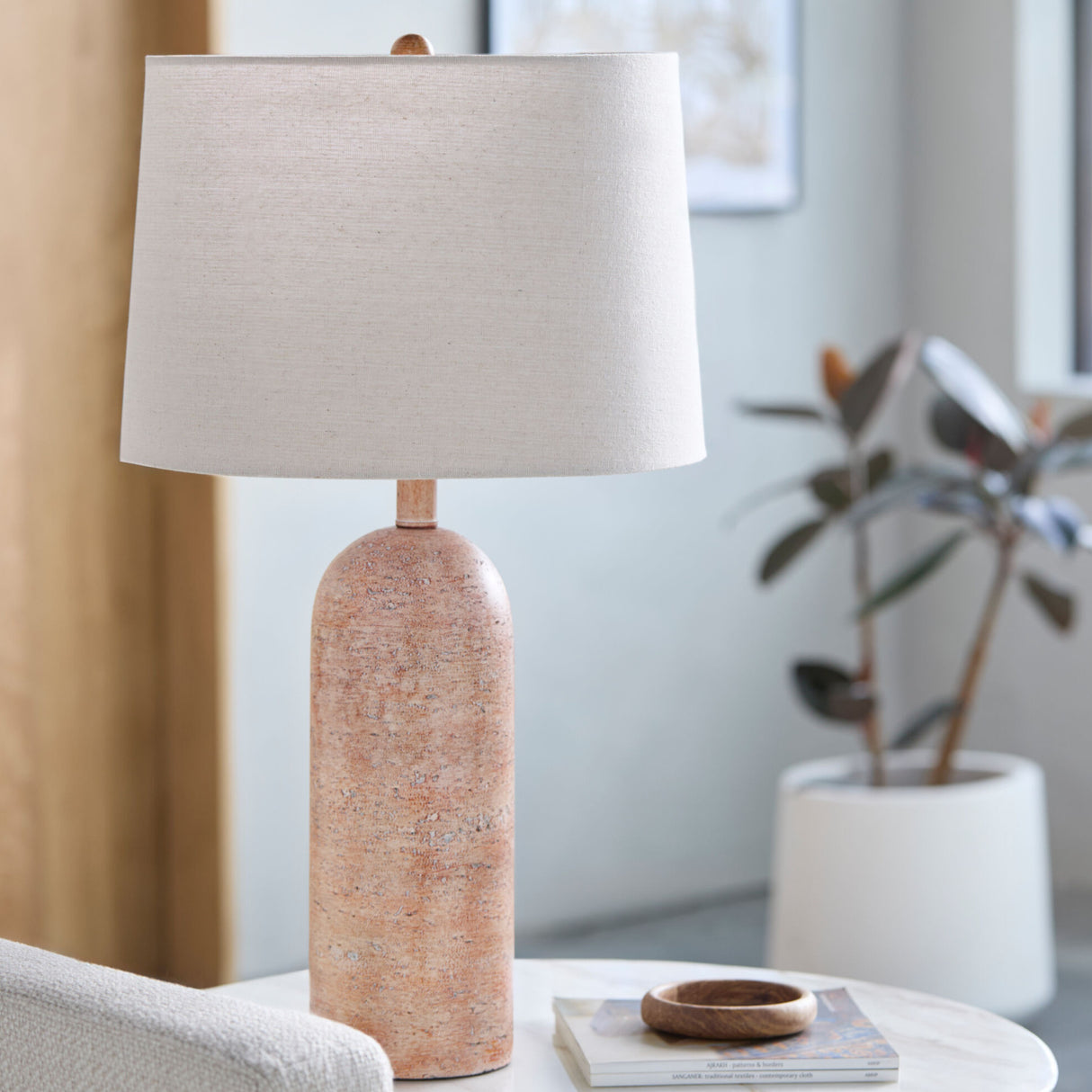   Modern European furniture - Linen Drum Shade Table Lamp - www.oroa.com | Oroa.com