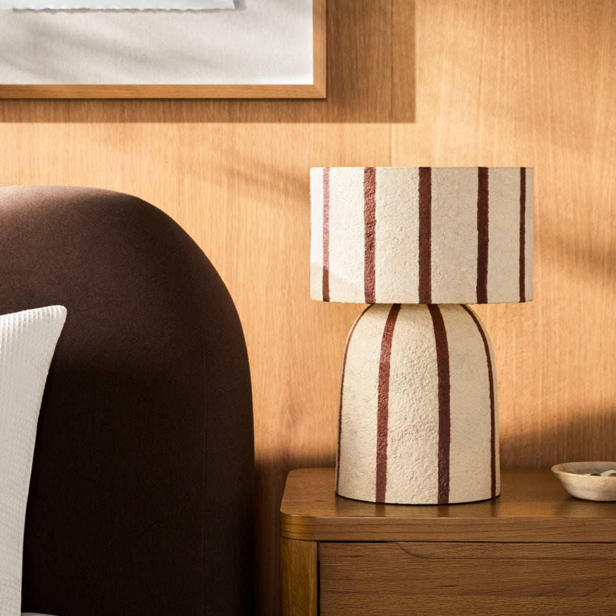   Modern European furniture - Beige Striped Accent Table Lamp - www.oroa.com | Oroa.com