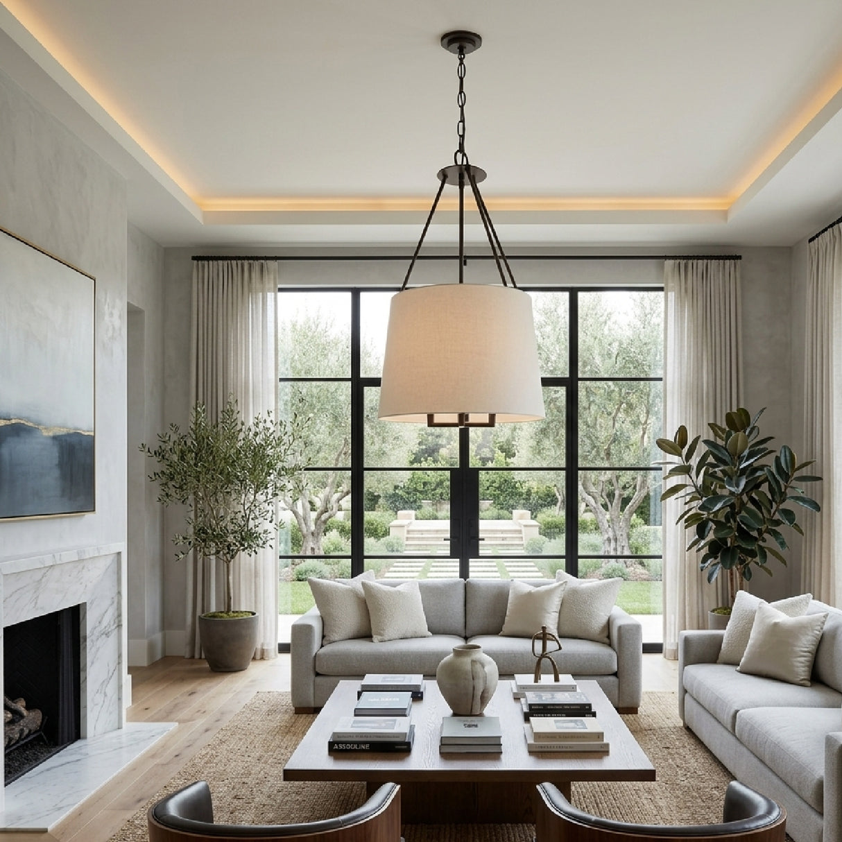   Modern European furniture - White Linen Chandelier - www.oroa.com | Oroa.com