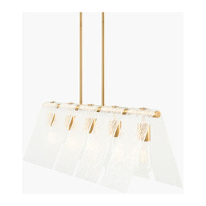   Modern European furniture - 5-Light Glass Pyramid Linear Chandelier - www.oroa.com | Oroa.com