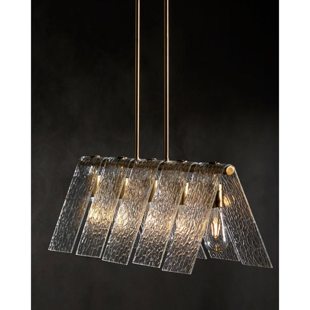   Modern European furniture - 5-Light Glass Pyramid Linear Chandelier - www.oroa.com | Oroa.com