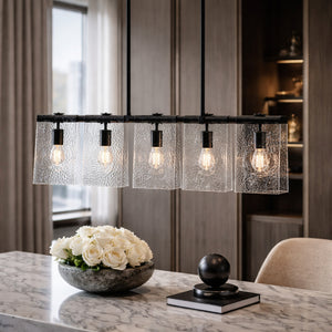   Modern European furniture - 5-Light Glass Pyramid Linear Chandelier - www.oroa.com | Oroa.com