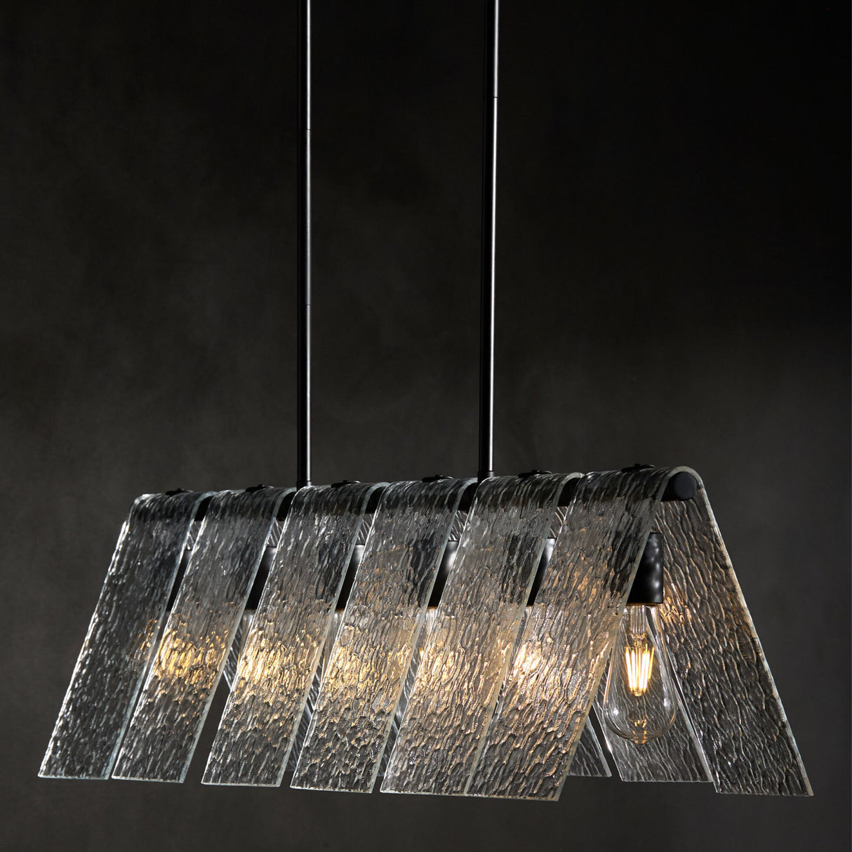  Modern European furniture - 6-Light Clear Glass Linear Chandelier - www.oroa.com | Oroa.com