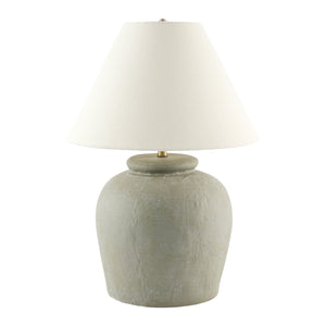   Modern European furniture - Linen Shade Cement Table Lamp - www.oroa.com | Oroa.com