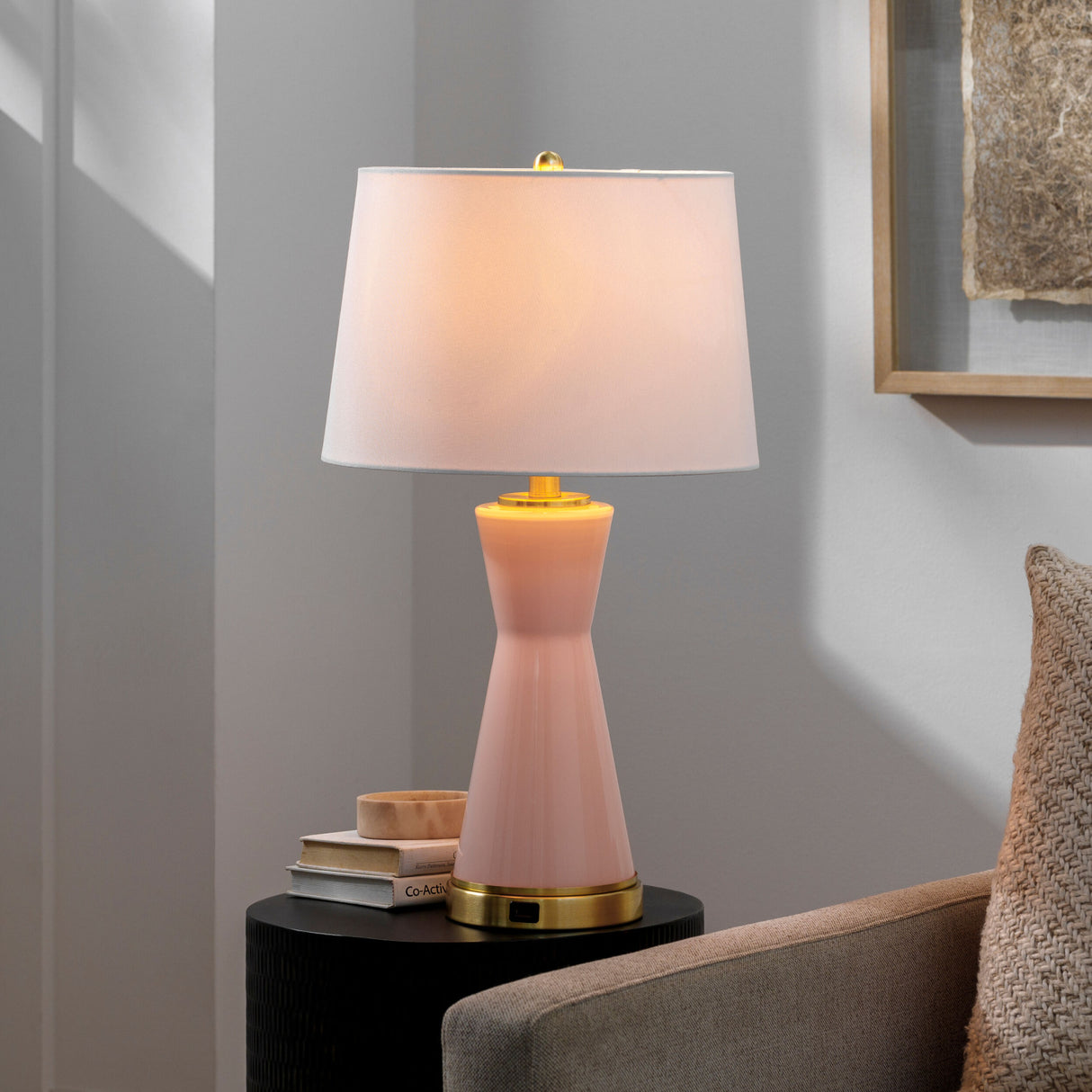   Modern European furniture - Pink Glass Accent Table Lamp - www.oroa.com | Oroa.com