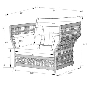   Modern European furniture - Cream Aluminum Outdoor Accent Chair - www.oroa.com | Oroa.com