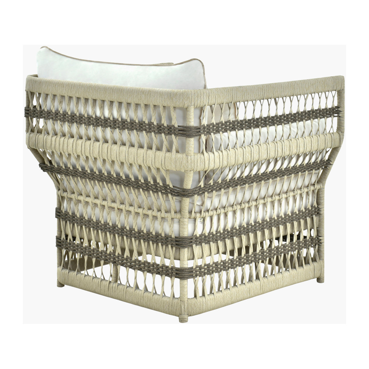   Modern European furniture - Cream Aluminum Outdoor Accent Chair - www.oroa.com | Oroa.com