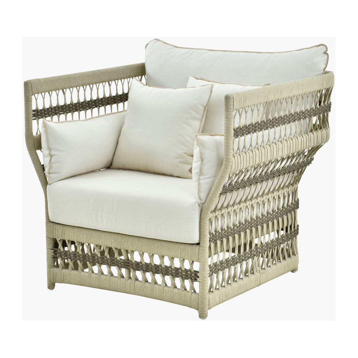   Modern European furniture - Cream Aluminum Outdoor Accent Chair - www.oroa.com | Oroa.com