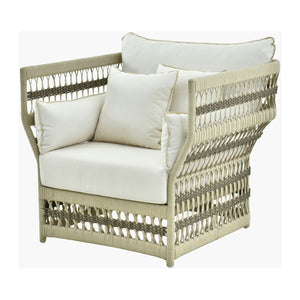  Modern European furniture - Cream Aluminum Outdoor Accent Chair - www.oroa.com | Oroa.com