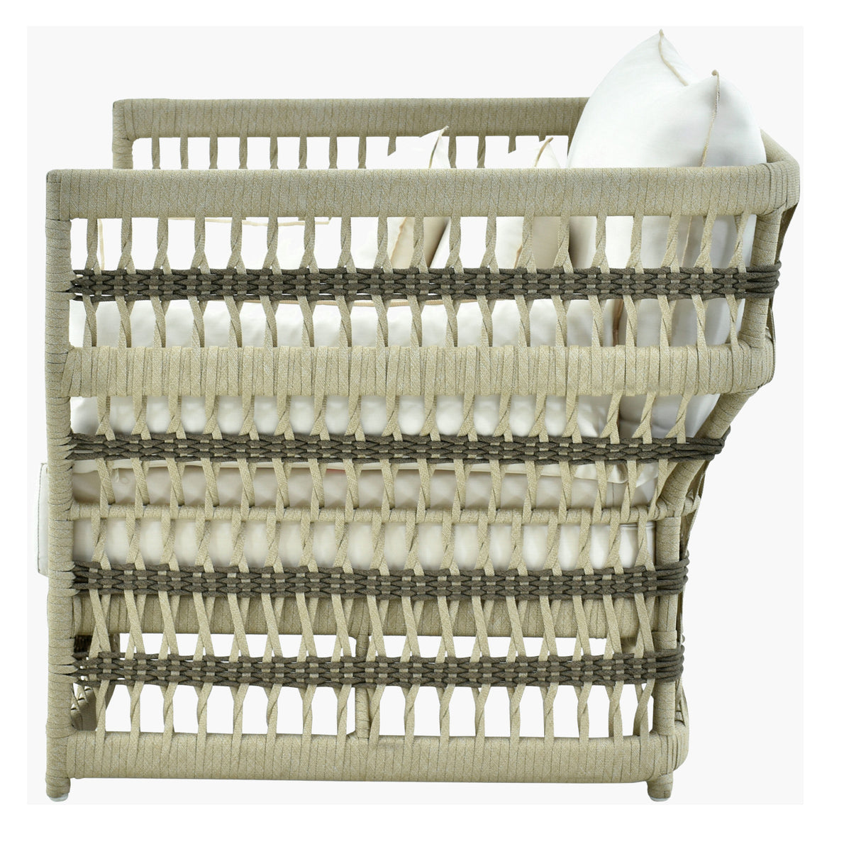   Modern European furniture - Cream Aluminum Outdoor Accent Chair - www.oroa.com | Oroa.com