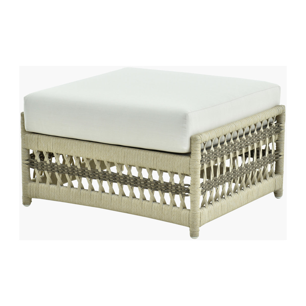   Modern European furniture - Cream Aluminum Outdoor Ottoman - www.oroa.com | Oroa.com