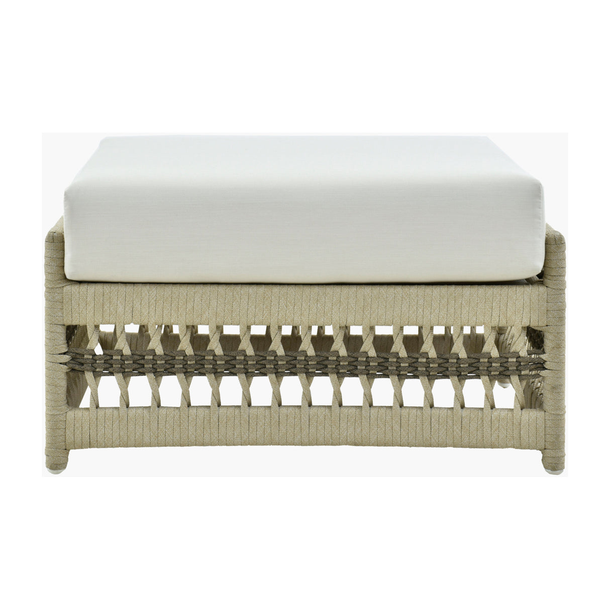   Modern European furniture - Cream Aluminum Outdoor Ottoman - www.oroa.com | Oroa.com
