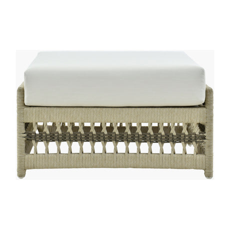   Modern European furniture - Cream Aluminum Outdoor Ottoman - www.oroa.com | Oroa.com