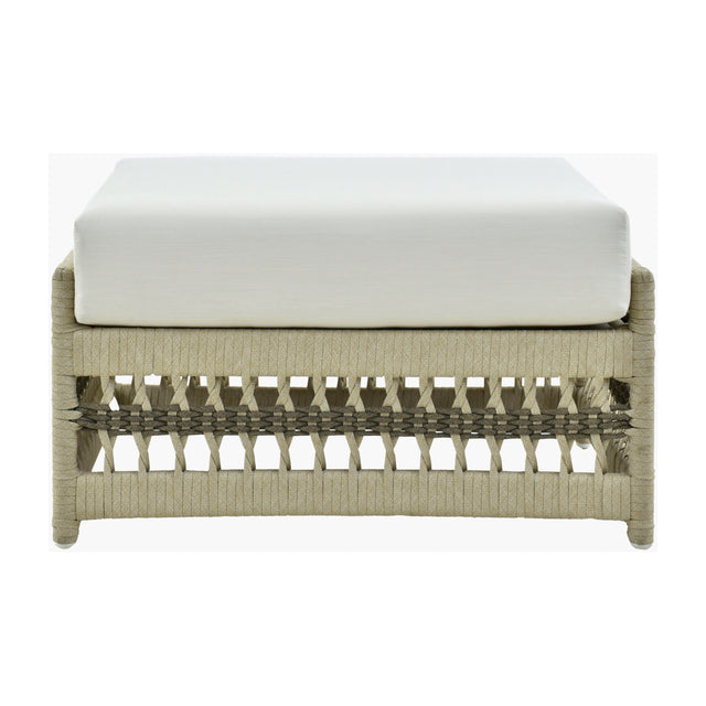 Modern European furniture - Cream Aluminum Outdoor Ottoman - www.oroa.com