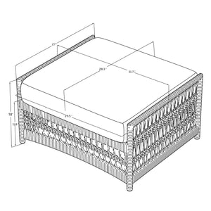   Modern European furniture - Cream Aluminum Outdoor Ottoman - www.oroa.com | Oroa.com