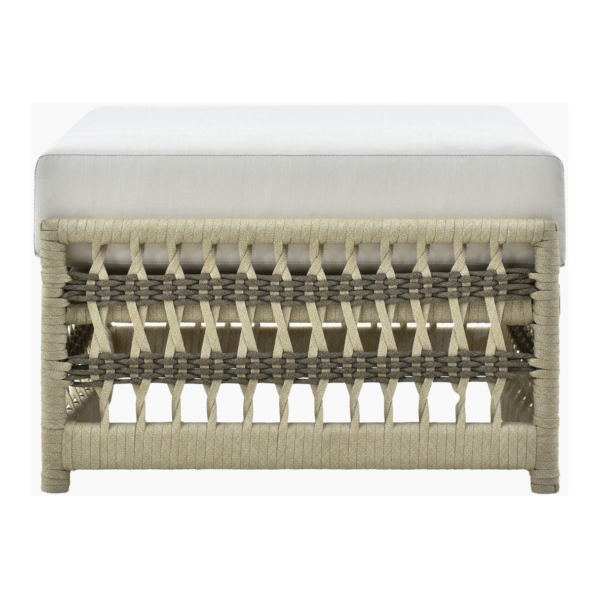   Modern European furniture - Cream Aluminum Outdoor Ottoman - www.oroa.com | Oroa.com