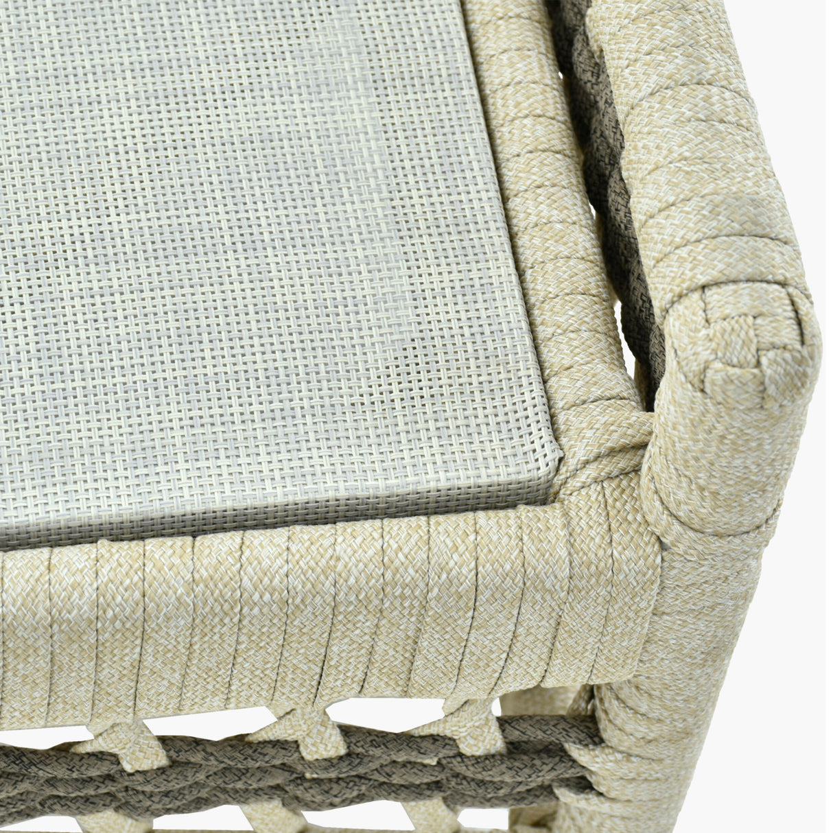   Modern European furniture - Cream Aluminum Outdoor Ottoman - www.oroa.com | Oroa.com