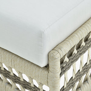   Modern European furniture - Cream Aluminum Outdoor Ottoman - www.oroa.com | Oroa.com