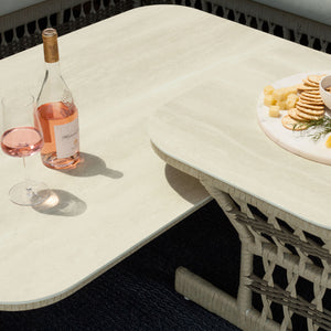   Modern European furniture - Cream Aluminum Outdoor Coffee Table - www.oroa.com | Oroa.com