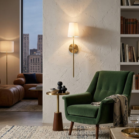   Modern European furniture - White Linen Shade Wall Lamp - www.oroa.com | Oroa.com