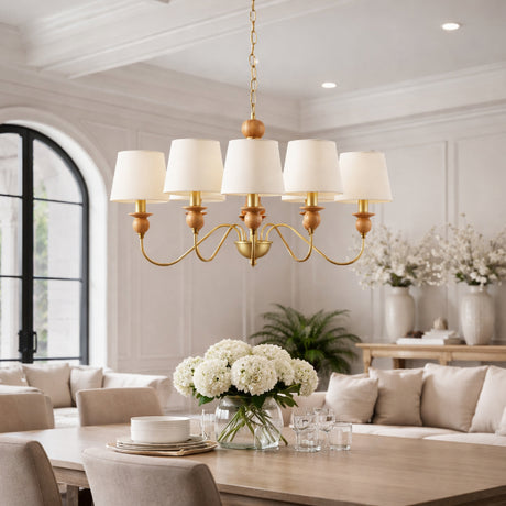   Modern European furniture - 5-Light Linen Classic Chandelier - www.oroa.com | Oroa.com