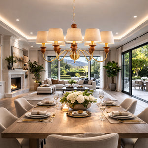   Modern European furniture - 5-Light Linen Classic Chandelier - www.oroa.com | Oroa.com