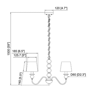   Modern European furniture - 3-Light Linen Classic Chandelier - www.oroa.com | Oroa.com