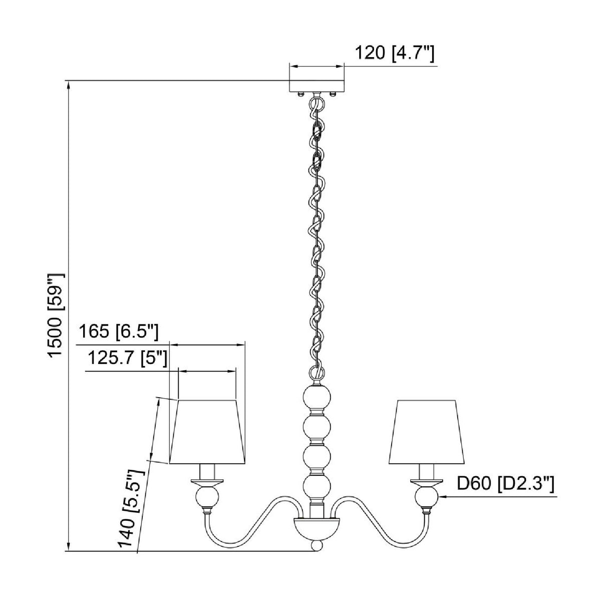   Modern European furniture - 3-Light Linen Classic Chandelier - www.oroa.com | Oroa.com
