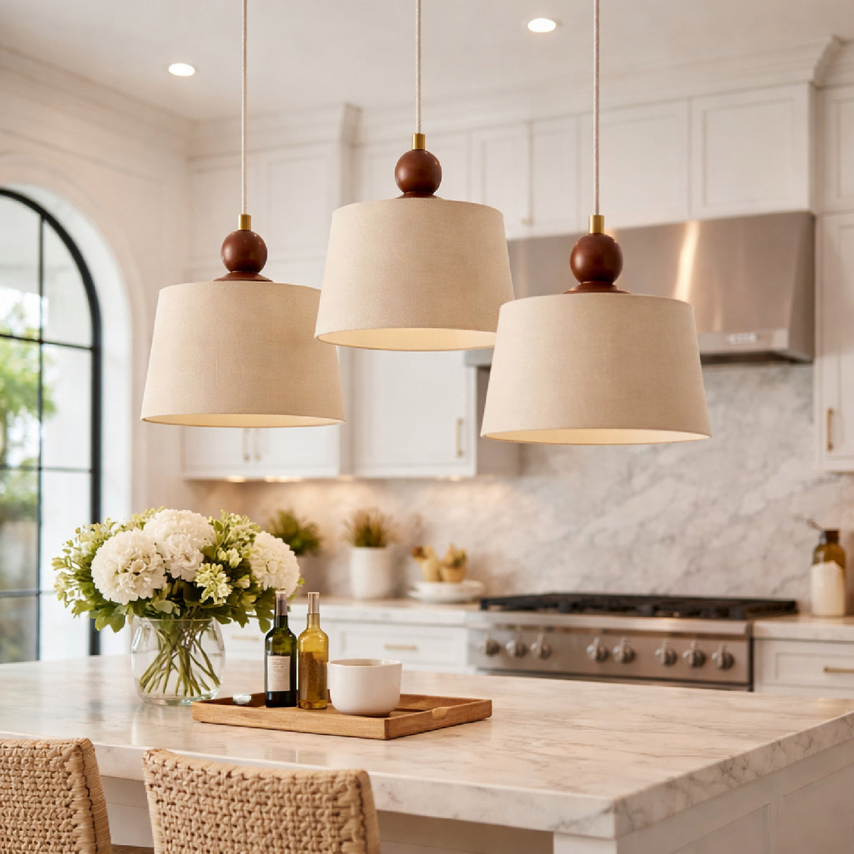   Modern European furniture - 3-Light Linen Chandelier - www.oroa.com | Oroa.com