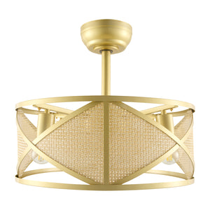  Modern European furniture - Gold Framed Rattan Chandelier - www.oroa.com | Oroa.com