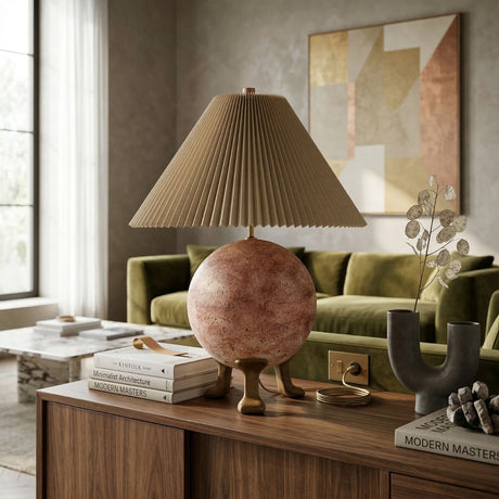   Modern European furniture - Pleated Linen Cement Table Lamp - www.oroa.com | Oroa.com