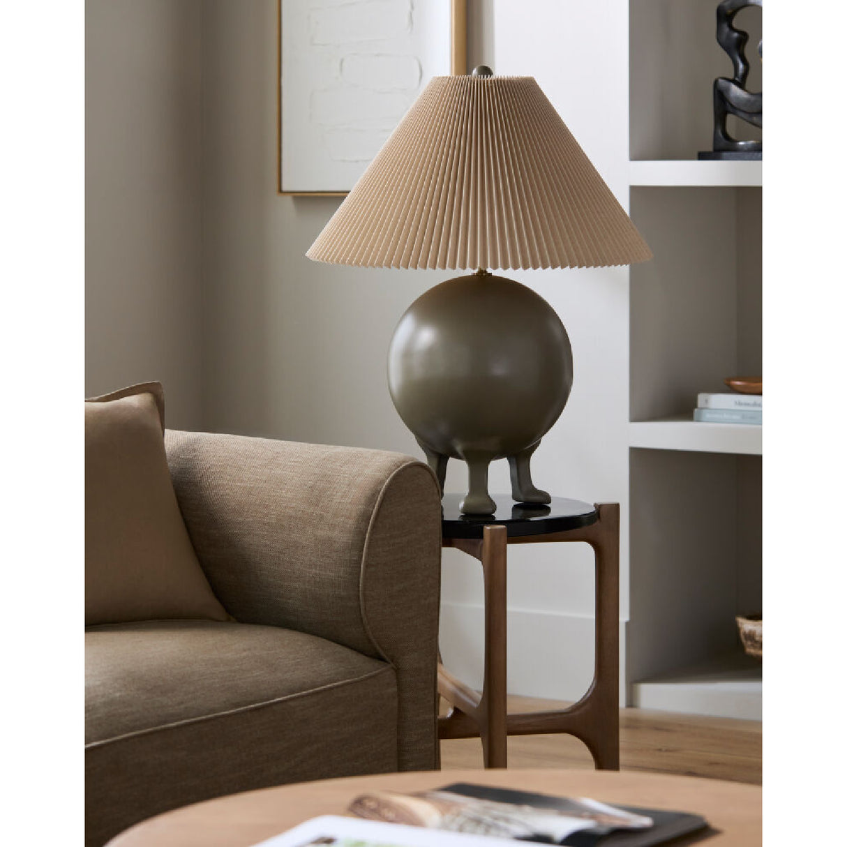   Modern European furniture - Pleated Linen Cement Table Lamp - www.oroa.com | Oroa.com