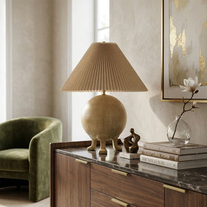   Modern European furniture - Pleated Linen Cement Table Lamp - www.oroa.com | Oroa.com