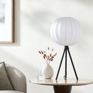   Modern European furniture - White Cotton Tripod Table Lamp - www.oroa.com | Oroa.com