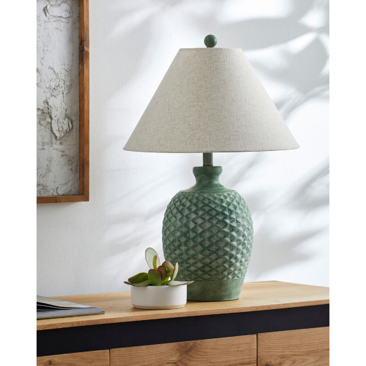   Modern European furniture - Green Cement Accent Table Lamp L - www.oroa.com | Oroa.com