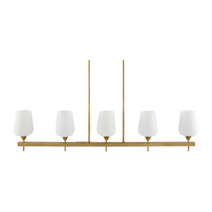   Modern European furniture - Glass 5-Light Linear Chandelier - www.oroa.com | Oroa.com