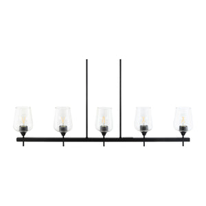   Modern European furniture - Glass 5-Light Linear Chandelier - www.oroa.com | Oroa.com