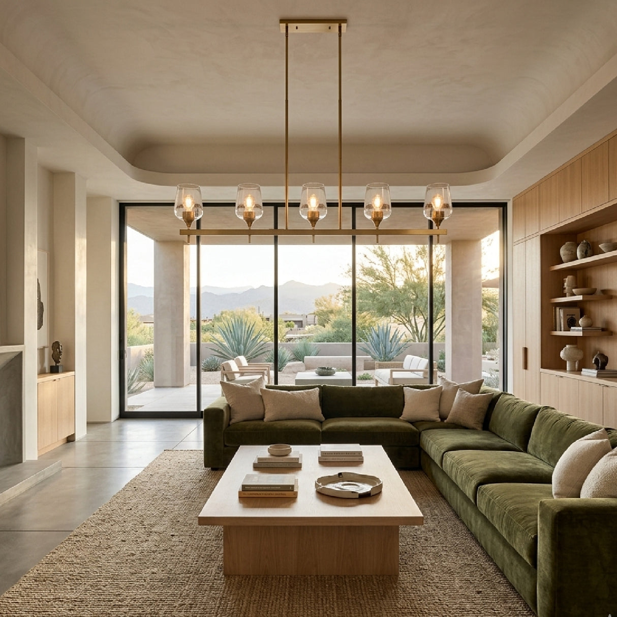   Modern European furniture - Glass 5-Light Linear Chandelier - www.oroa.com | Oroa.com