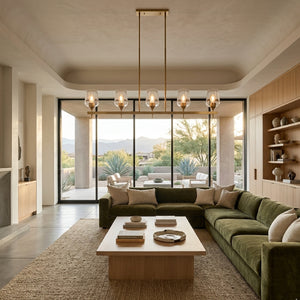   Modern European furniture - Glass 5-Light Linear Chandelier - www.oroa.com | Oroa.com