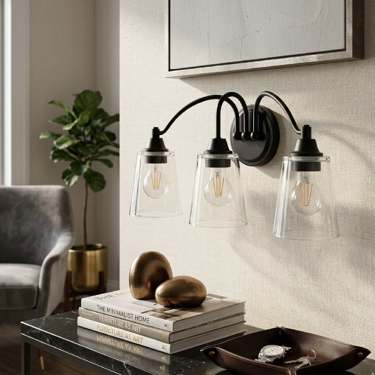   Modern European furniture - Glass Shades 3-Light Wall Lamp - www.oroa.com | Oroa.com