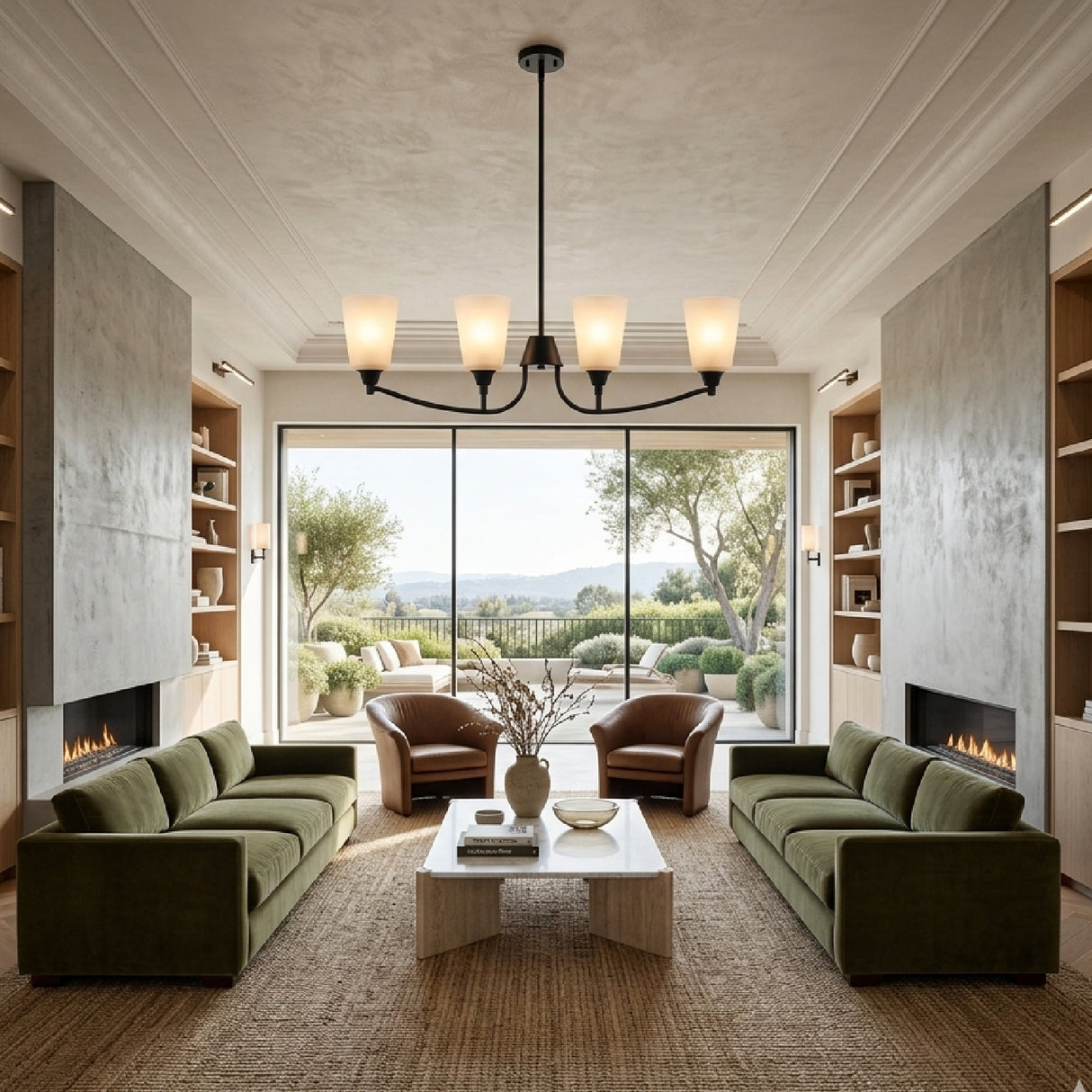  Modern European furniture - Glass Shades 4-Light Chandelier - www.oroa.com | Oroa.com