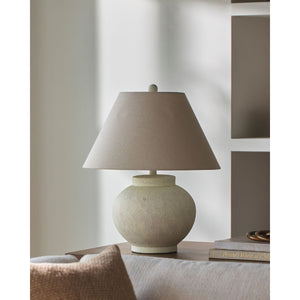   Modern European furniture - Ceramic Beige Linen Table Lamp - www.oroa.com | Oroa.com