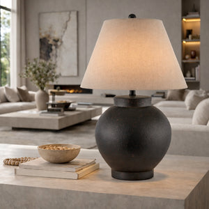   Modern European furniture - Ceramic Beige Linen Table Lamp - www.oroa.com | Oroa.com