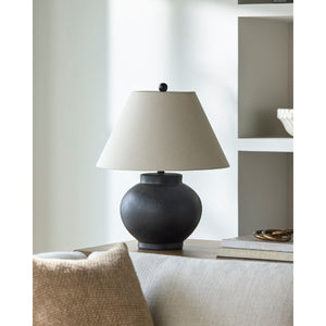   Modern European furniture - Ceramic Beige Linen Table Lamp - www.oroa.com | Oroa.com